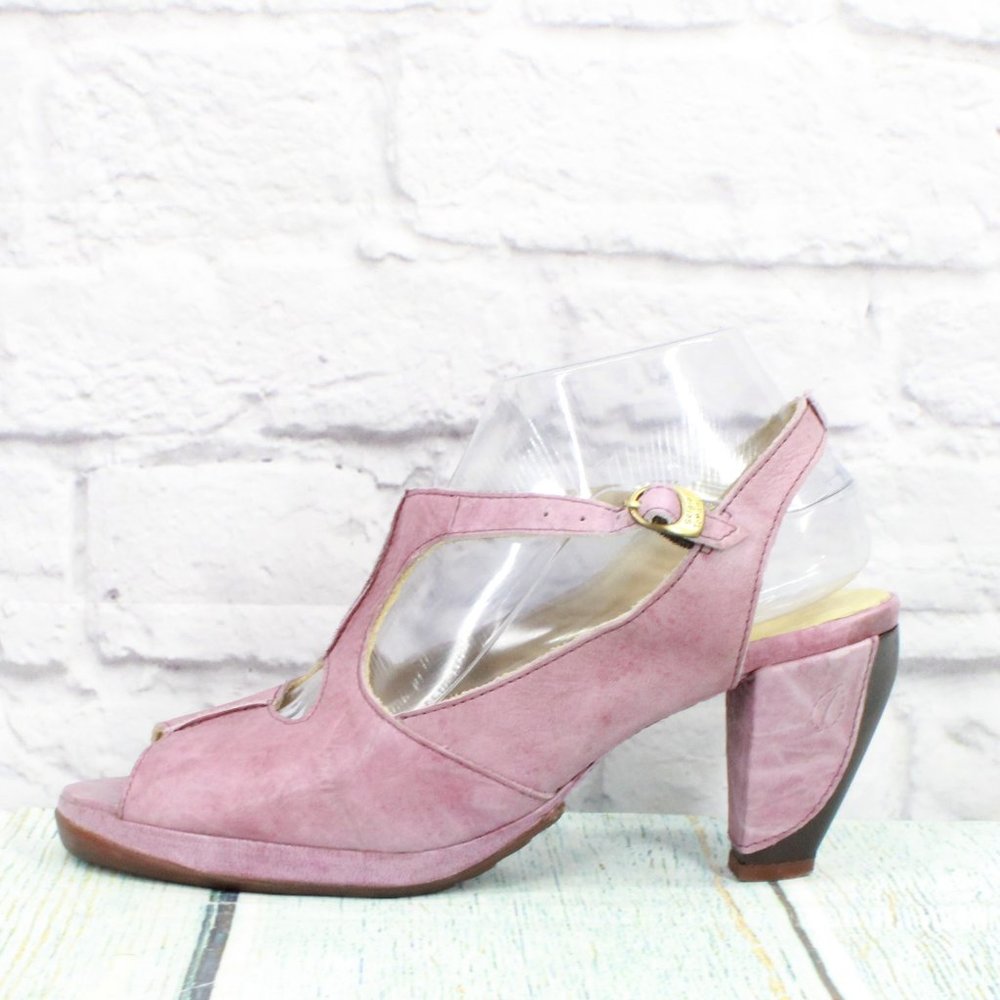 Sergio Tomani Pink Leather Ankle Strap Dress Pump Shoes Size 7.5 - 8 - Picture 1 of 9